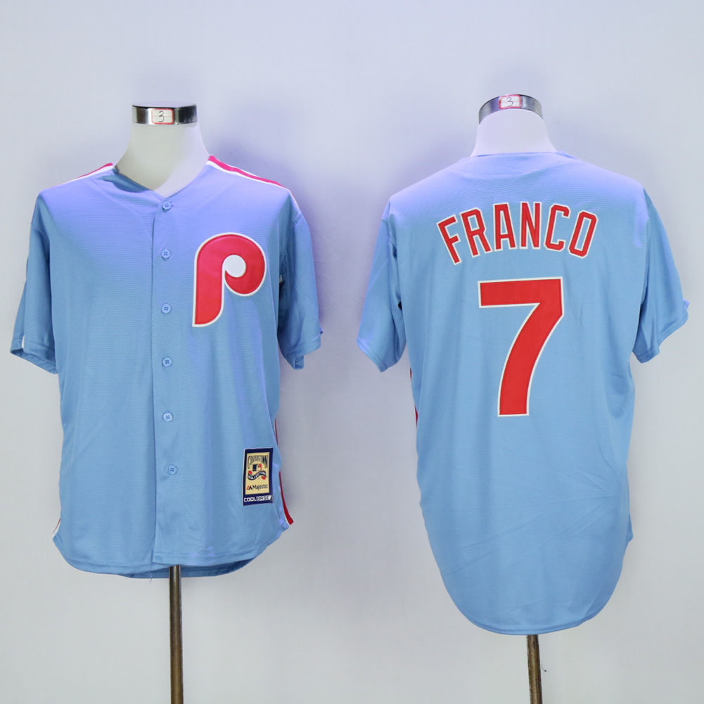 Men Philadelphia Phillies #7 Franco Light Blue Throwback MLB Jerseys->philadelphia phillies->MLB Jersey